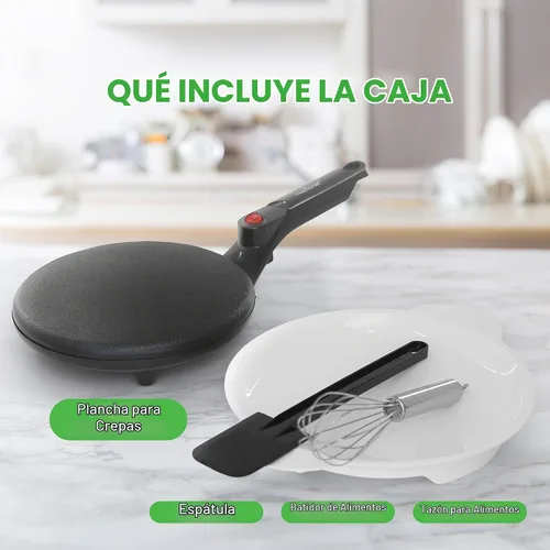 Vista 3 de NutriChef - Sartén eléctrica para crepas Placa de cocción antiadherente de 8 pulgadas con interruptor de encendido/apagado Cocina roti