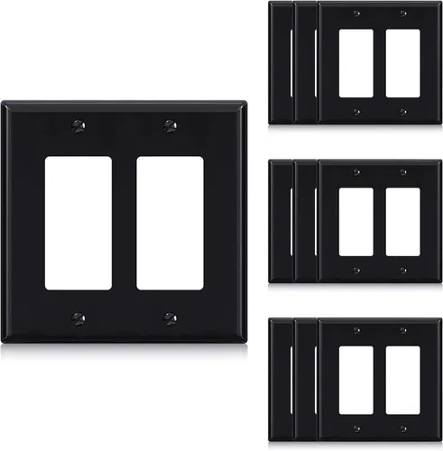 Vista 25 de ELEGRP Placa de pared decorativa para receptáculo, cubiertas decorativas de 1 gang de tamaño mediano, placas frontales de policarbonato irrompibles