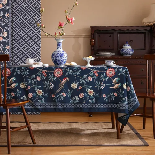 Vista 77 de [Usado] patdrea Mantel largo de lino de diseño verde para mesa rectangular, mantel vintage transpirable con patrón de frutas amarillas, funda