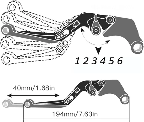Vista 4 de for Y&AMAHA Xmax 300 XMAX300 2017 2018 2019 2020 All Years Brake Clutch Lever Extendable Adjustable Motorcycle Hand Grip Handle Motorcycle Brake