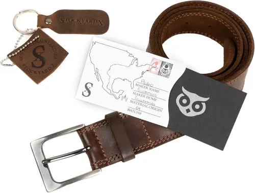 Vista 10 de Hide & Drink, Cinturón de cuero de grano completo de doble hilera para hombre, estilo occidental, accesorio casual de vaquero, hecho a mano