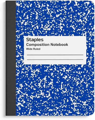Vista 6 de Staples 674330 Cuaderno de composición 9.75 pulgadas x 7.5 pulgadas de ancho con rayas 100 Sh. mármol negro