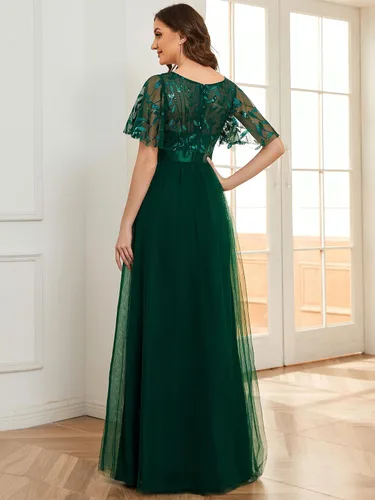 Vista 2 de Ever-Pretty - Vestido con bordado, cintura imperial y acampanado para mujer, 0904, para fiesta y graduación