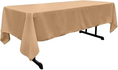Vista 46 de New Creations Fabric & Foam Inc - Mantel rectangular de popelina de poliéster de 60 pulgadas de ancho por 120 pulgadas de largo. (Avocado)