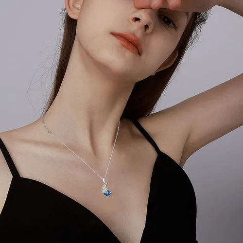 Vista 5 de XIXLES Yin Yang - Collar de plata de ley 925 con luna y sol a juego para parejas, para 2 amistades, mejores amigos, parejas, familiares