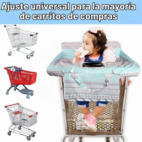 Vista 5 de Funda para carrito de compras para bebé 2 en 1 Funda para silla alta con arnés de seguridad Multifuncional Patrón de dinosaurio Cubiertas de carrito