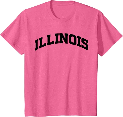 Vista 62 de Illinois Gift - Camiseta de diseño deportivo con texto universitario, gris, S