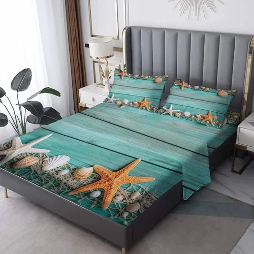 Vista 24 de Sábanas japonesas tamaño Queen – Sábanas de cama de estilo asiático, microfibra suave, bolsillo profundo, sábanas y fundas de almohada estampadas
