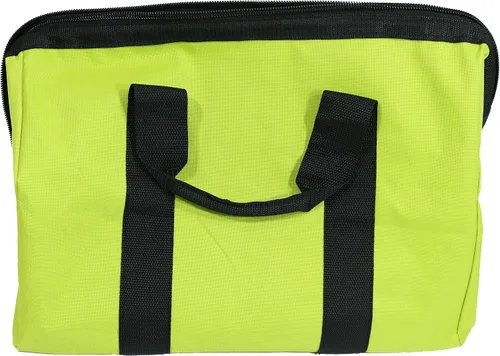 Vista 3 de Ryobi Green, bolsa de contratista OEM original, plegable, boca ancha, con zipper individual completo hasta la parte superior y costuras en X cruzadas