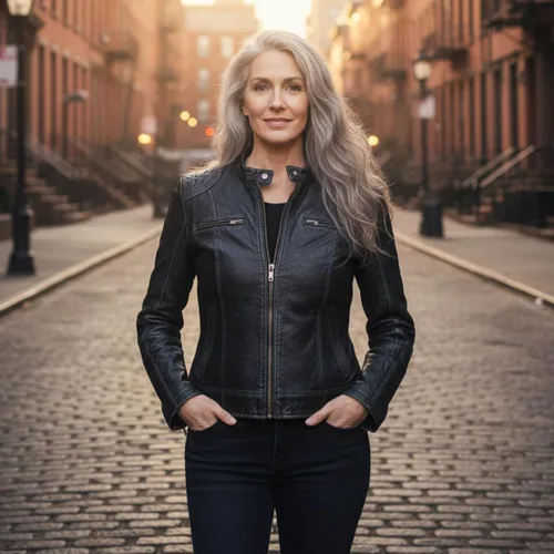 Vista 3 de Chaqueta de cuero Milwaukee Leather SFL2830 para mujer estilo Scuba de piel de oveja negra