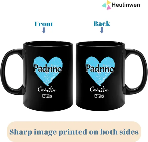 Vista 5 de Padrinos De Bautizo Propuesta Set 2 Tazas Café 11Oz, Quieres Ser Mis Padrinos De Bautizo, Quieres Ser Mi Madrina est 2024, Dios Padrinos Presenta