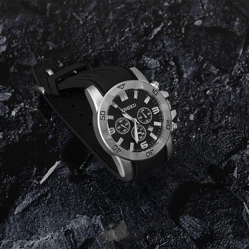 Vista 6 de TIME100 Relojes de cuarzo para hombre de negocios multifunción de cuero de silicona