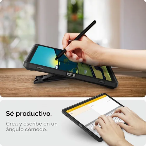 Vista 5 de Spigen Funda rígida protectora para Galaxy Tab S10 Plus (2024), Galaxy Tab S9 Plus (2023), Tough Armor Pro con soporte y soporte para S Pen, 12.4