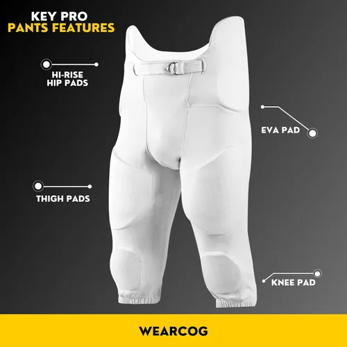 Vista 6 de Flex - Pantalones de fútbol integrados para adultos 7 pantalones de fútbol acolchados para práctica con almohadillas integradas