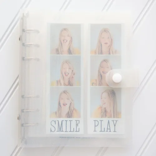 Vista 6 de Álbum de Fotos de Cabina de Fotos 2x6 - Cuaderno con Purpurina de 6 Anillos Carpeta Brillante con 20 Fundas para Fotos de 2 por 6 - Se Adapta a 80