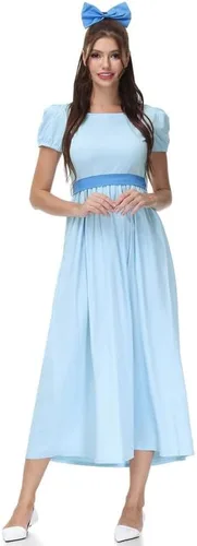 Vista 5 de For G and PL Vestido largo azul de princesa cosplay de Halloween