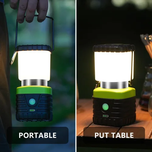 Vista 6 de Jarxin 1 unidad de linterna de camping LED luz cálida 3200K recargable de 1000 lm, batería externa de 4500 mAh, linterna para emergencias