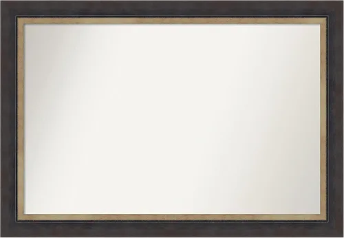 Vista 378 de Amanti Art Espejo personalizado, espejo de baño negro Astor, espejo de pared o espejo de tocador de baño sobre el fregadero (25 x 25 pulgadas)