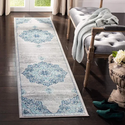 Vista 11 de SAFAVIEH Brentwood Collection - Alfombra decorativa de 2 x 4 pies, diseño desgastado de medallón, no desprende pelusa y de fácil cuidado, ideal