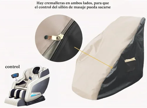 Vista 5 de Funda para silla de masaje, 600D protector de silla de masaje shiatsu de cuerpo completo, 59 x 39 x 55 pulgadas, fundas para sillón, con cordón