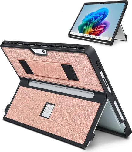 Vista 12 de Funda para Microsoft Surface Pro 11/10/9/8 de 13 pulgadas, con cubierta de stent y correa de mano, todo en uno a prueba de golpes, funda resistente