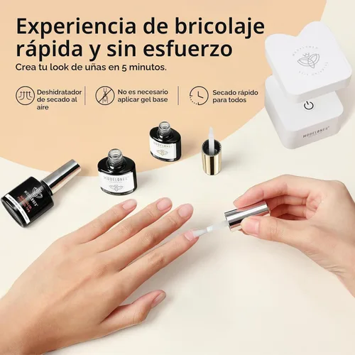 Vista 6 de Modelones X - Juego de pegamento de gel para uñas y capa base superior de A-transparente-3