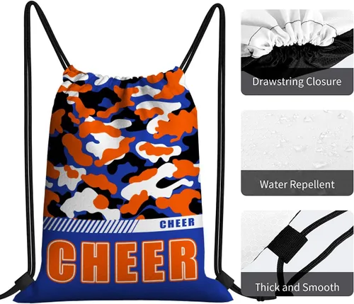 Vista 40 de Mochila con cordón impermeable para gimnasio, bolsas con cordón, bolsa de cuerda deportiva, mochila de camuflaje, Bolsas con cordón Cheer - Bolsas