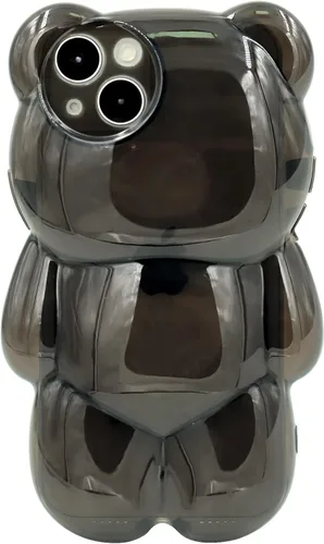 Vista 16 de Bear - Funda para teléfono compatible con el teléfono 11, bonita funda holográfica negra 3D con diseño de oso holográfico, a prueba de golpes, Kpop