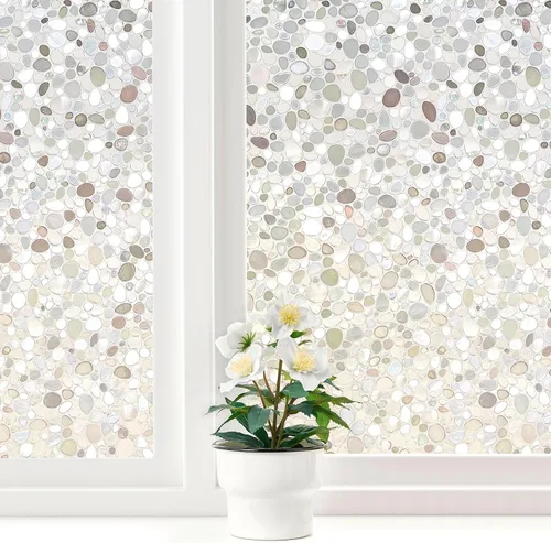 Vista 7 de LEMON CLOUD Película opaca total para ventana, adhesivos de vinilo, calcomanías decorativas 3D con efecto vitral para vidrio, cobertura estática