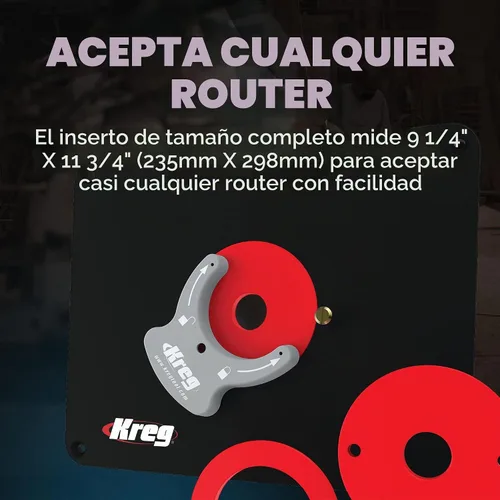 Vista 2 de Placa de inserción de mesa de enrutador de precisión Kreg, mesa de enrutador de carpintería, PRS4036