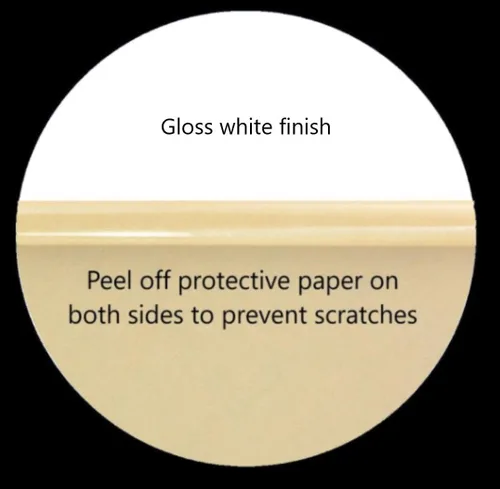 Vista 4 de DistinctAndUnique Un disco redondo en blanco acrílico blanco opaco (7 pulgadas de diámetro): círculo de plexiglás de borde liso de 1/8 pulgadas