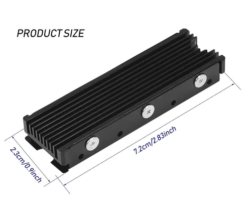 Vista 4 de M.2 PS5 SSD NVMe Disipador de calor para Samsung 990 980 Pro 970 EVO Plus SN570 SN750 SN850 Firecuda 530 NVME o SATA m2 2280 SSD Disipador de calor