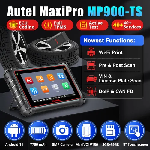 Vista 2 de Autel Scanner MaxiPro MP900-TS, versión TPMS de MP900 y MP900BT herramienta de escaneo bidireccional, herramienta de codificación ECU misma que
