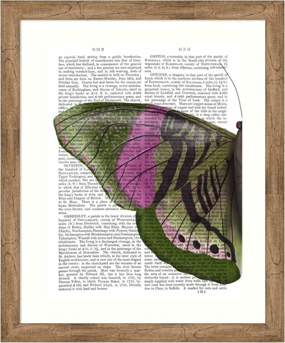 Vista 11 de Amanti Art Fab Funky - Lienzo decorativo para pared, diseño de mariposa en verde y rosa de 24 x 20 pulgadas, arte de pared de animales, decoración