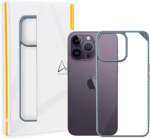 Vista 11 de Armor Funda Signature para iPhone 14 Pro (transparente con cinta gris)