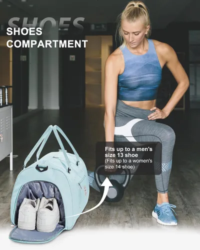 Vista 5 de Bolsa de gimnasio para mujer, bolsa de viaje de viaje, bolsa de mano deportiva, bolsa de fin de semana