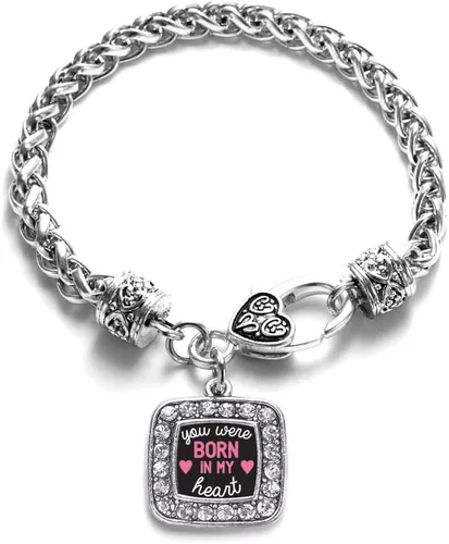 Vista 71 de Pulsera de dijes cuadrados de plata con joyería de circonita cúbica