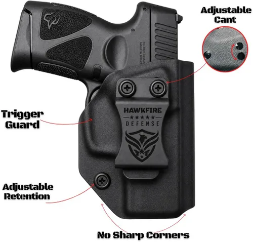 Vista 2 de HawkFire - Funda de transporte oculta para el lado derecho Taurus G3C, Taurus G2C, G2S, PT111, IWB