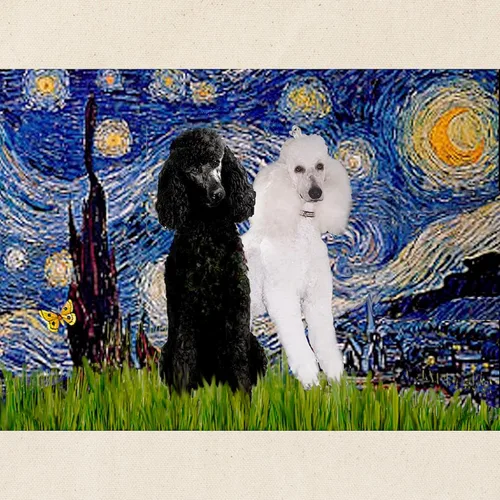 Vista 3 de CafePress The Starry Night by Vincent Van Gogh - Bolsa de lona reutilizable de lona beige, Caqui, S