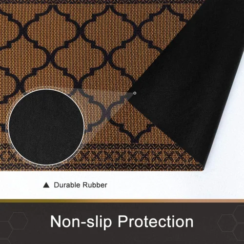 Vista 5 de Carvapet Tapete antideslizante marroquí con textura de panal de abeja, tapete de cocina, para interiores y exteriores, fácil de limpiar, tapetes