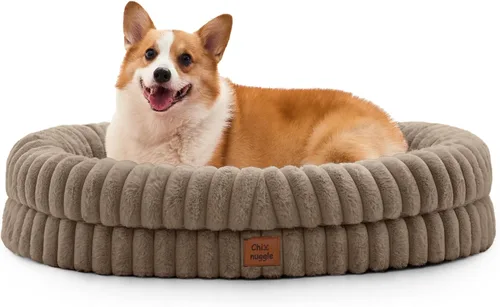 Vista 17 de Cama ortopédica para perro, funda lavable, sofá de piel Gris oscuro