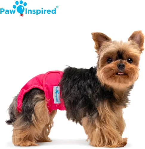 Vista 5 de Paw Inspired Pañales lavables para perros (paquete de 3) Pañales de tela reutilizables para perras pequeñas, medianas y grandes
