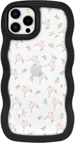 Vista 15 de ZCDAYE Funda compatible con iPhone 11, diseño floral estético, bonita funda rizada y ondulada para mujeres y niñas, funda de TPU suave a prueba