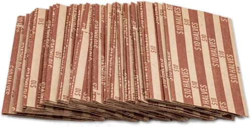 Vista 7 de Envoltorios de monedas de medio dólar, 100 envoltorios de monedas a rayas planas