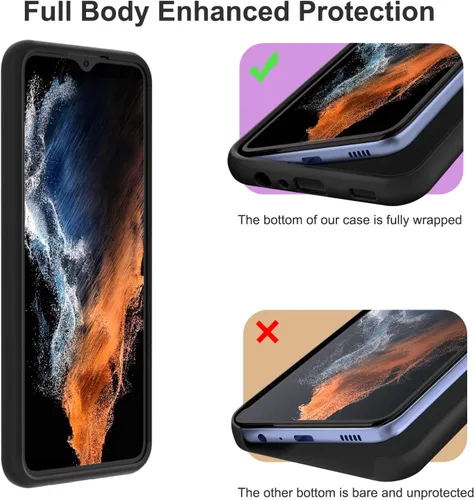 Vista 2 de Funda para Galaxy A04E de 6.5 pulgadas, silicona líquida suave protectora y forro de microfibra antiarañazos, a prueba de golpes, compatible