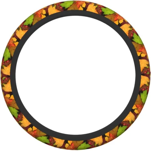Vista 2 de Fall Leaves - Funda para volante, antideslizante, duradero, accesorios para automóvil, universal, 15 pulgadas Non Slip Durable