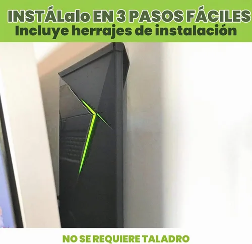 Vista 5 de HIDEit Mounts Shield2 - Soporte de pared para NVIDIA Shield TV Pro, American Company, soporte de pared de acero negro compatible con NVIDIA Shield