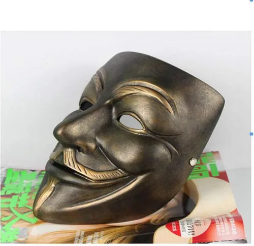 Vista 2 de V for Vendetta Mask, Anonymous Guy Masks for Halloween, Cosplay Costume Party Resina Máscaras