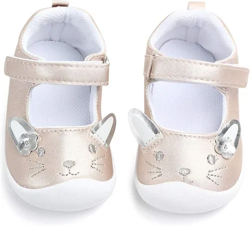 Vista 2 de Zapatos planos Mary Jane para bebé, suela de goma antideslizante, con lazo, zapatos de vestir para niños pequeños