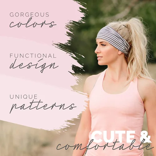 Vista 2 de Maven Thread 4" Wide Workout Headbands for Women – Non-Slip Sweatbands for Gym, Running & Yoga